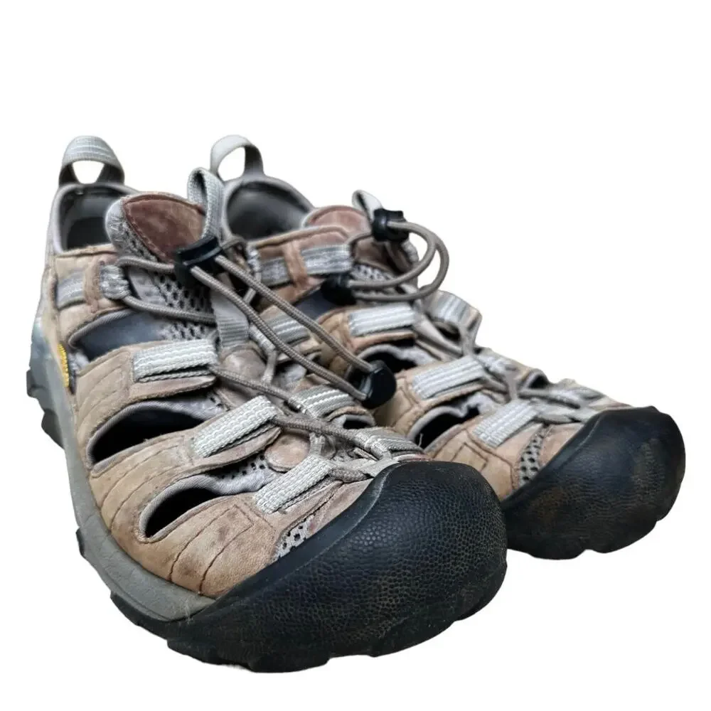 Keen Newport Sport Sandals Closed Toe Lace Up Water Hiking Leather Brown 9.5